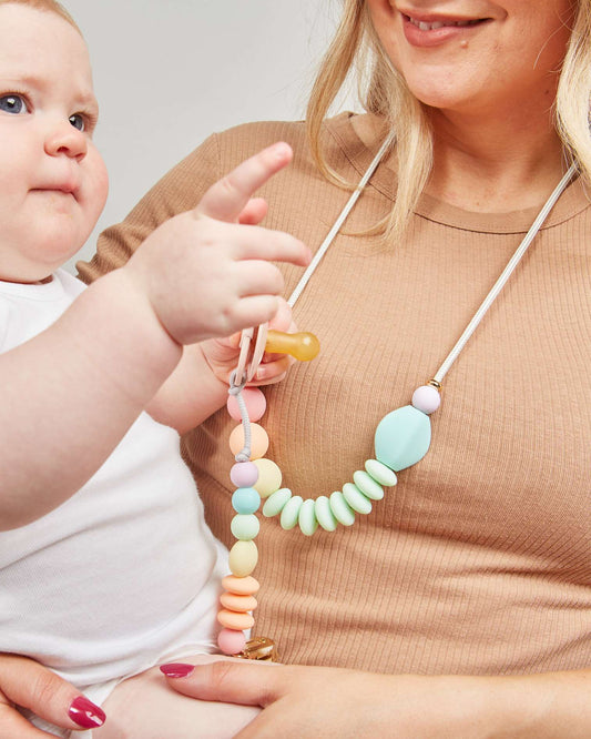 Rainbow Sherbet Signature Teething Necklace image 1