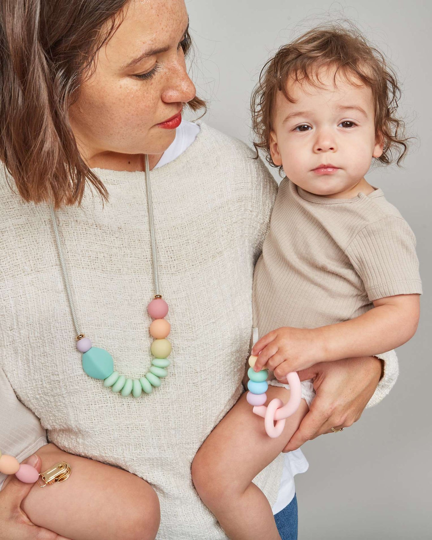 Rainbow Sherbet Signature Teething Necklace image 4
