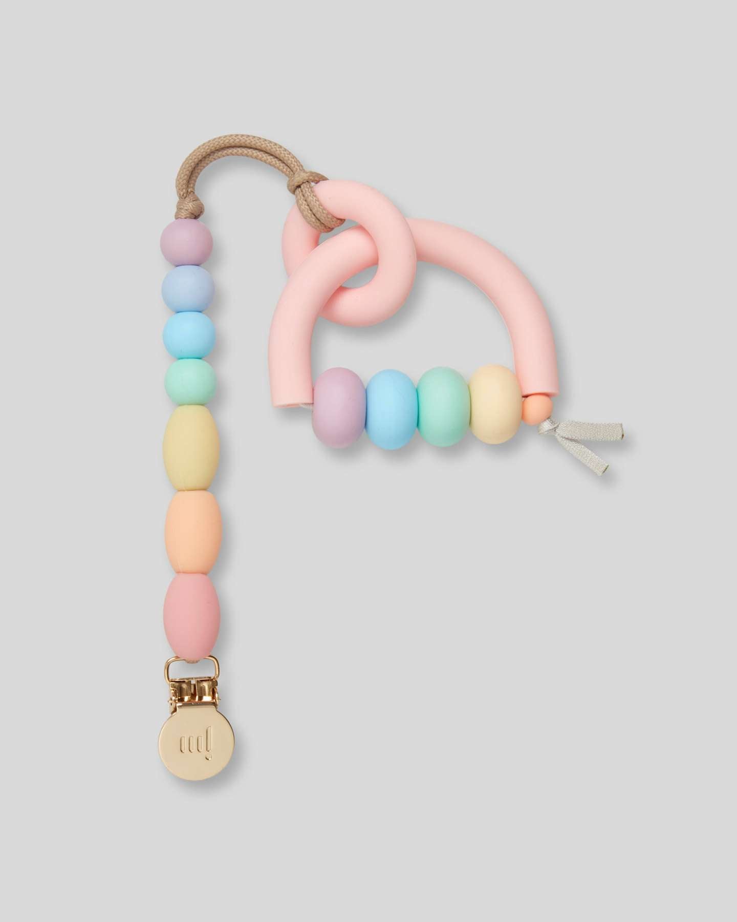 Rainbow Sherbet Arch Ring Teether + Clip Set image 6