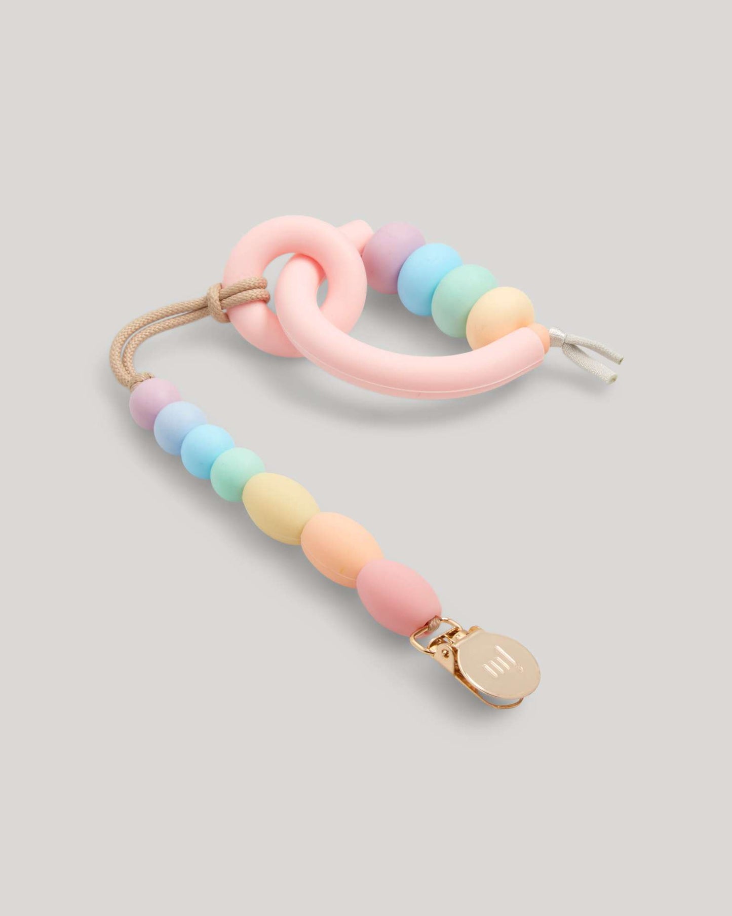Rainbow Sherbet Arch Ring Teether + Clip Set image 0