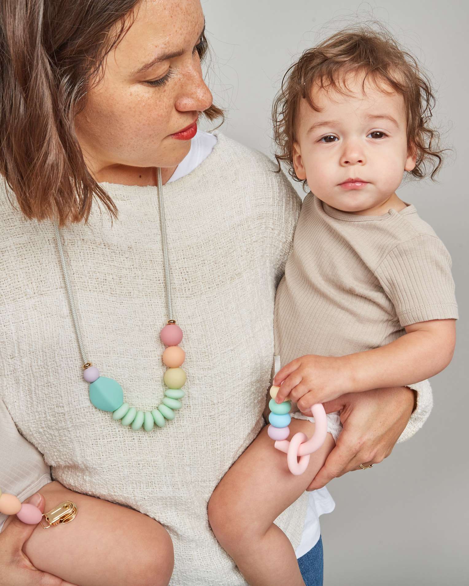 Rainbow Sherbet Signature Teething Necklace image 4