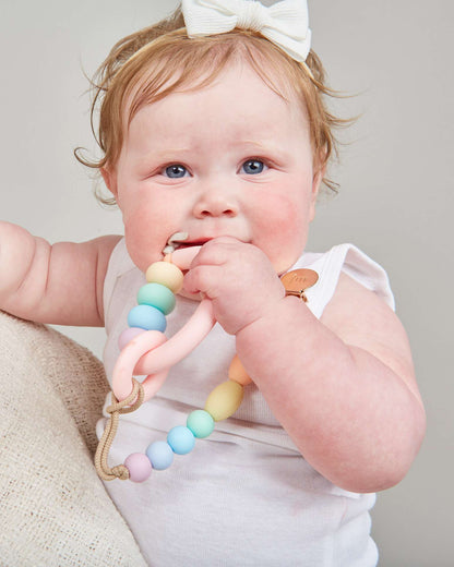 Rainbow Sherbet Arch Ring Teether + Clip Set image 2