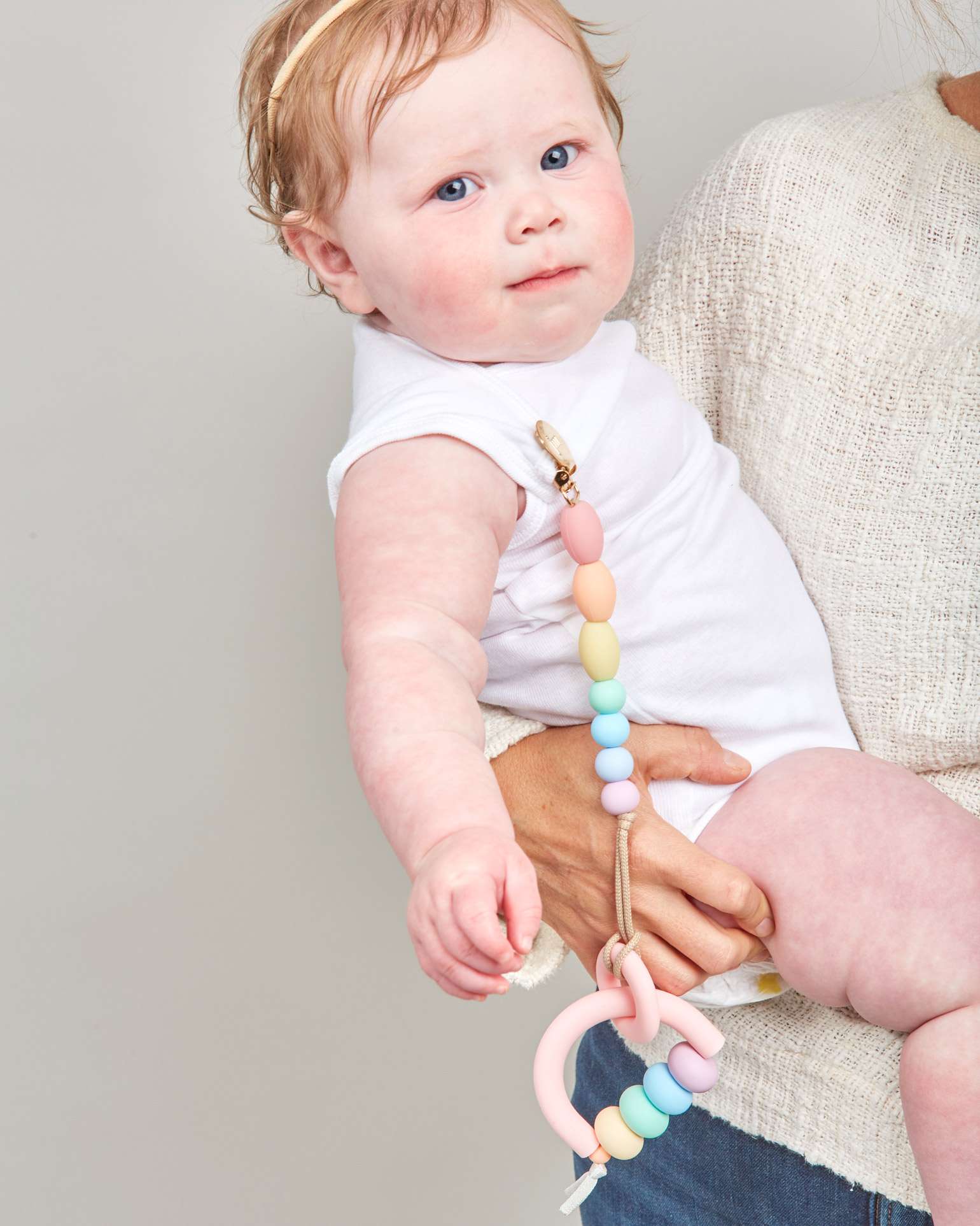 Rainbow Sherbet Arch Ring Teether + Clip Set image 3