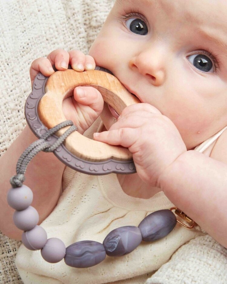 Pewter Teether + Clip Set image 1